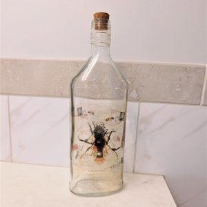 Insect Decorated Corked Glass Bottle